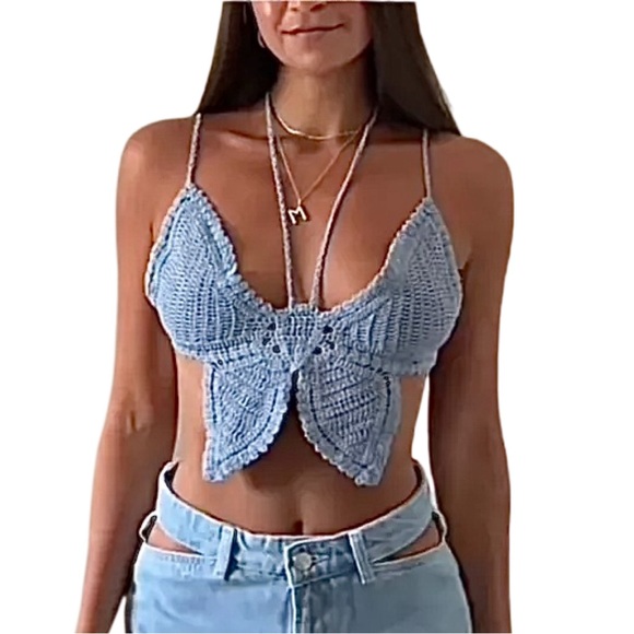 Zara Tops - Zara Butterfly Crochet Top M-L NWOT